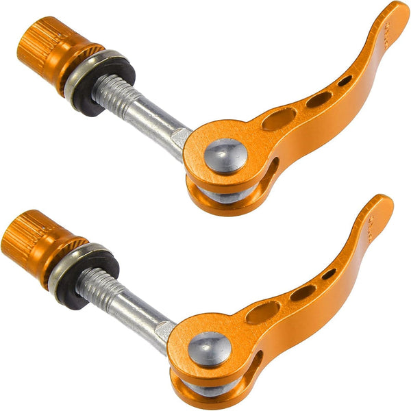 2Pcs M6*65Mm Aluminium Alloy Bicycle Seat Post Quick Release Pin Seatpost Skewer Bolt Yellow Seatposts