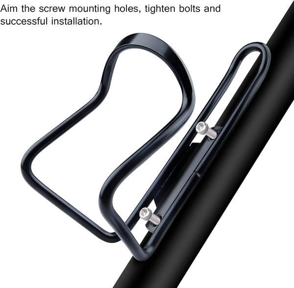 1Pack Lightweight Aluminum Alloy Cycling Bicycle Water Bottle Cage Holder Bracket For Outdoor Activities (Black) Bike Accessories Water Bottle Cages