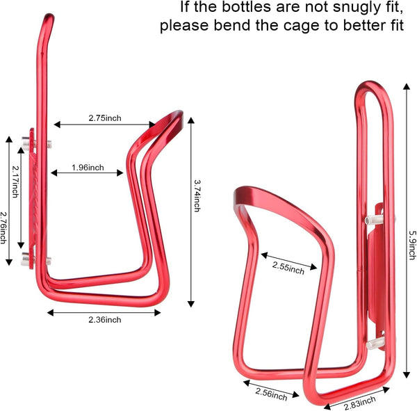 1Pack Lightweight Aluminum Alloy Cycling Bicycle Water Bottle Cage Holder Bracket For Outdoor Activities (Red) Bike Accessories Water Bottle Cages