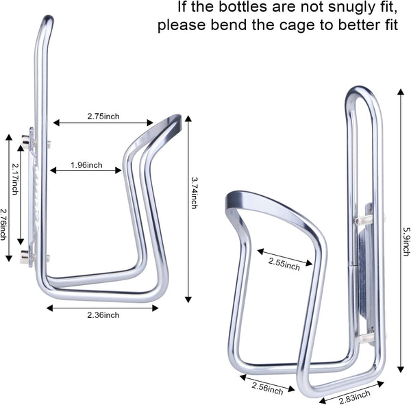 1Pack Lightweight Aluminum Alloy Cycling Bicycle Water Bottle Cage Holder Bracket For Outdoor Activities (Silver) Bike Accessories Water Bottle Cages