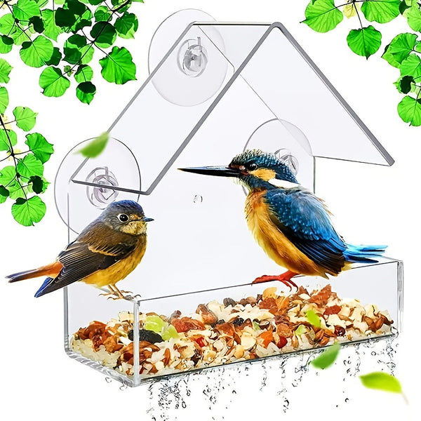 Transparent House Shaped Birdhouse With Weatherproof Function Bird Houses