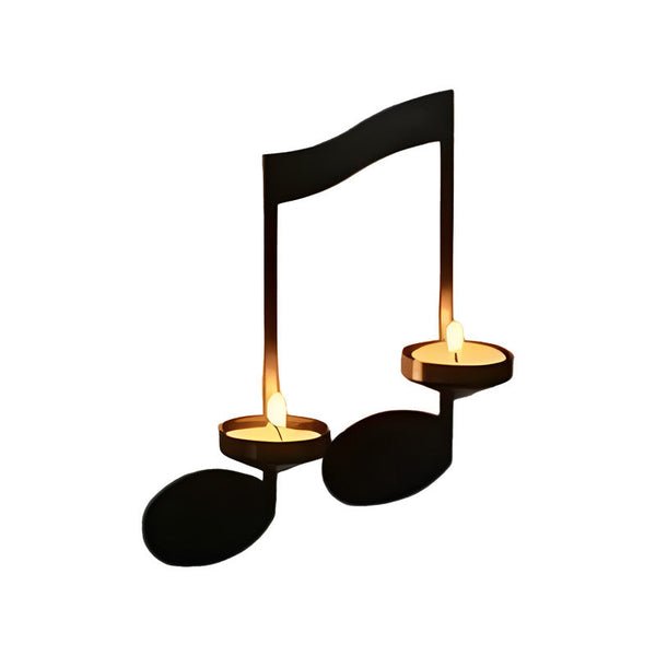 Music Note Candlestick Wall Decoration Wrought Iron Holder Candle Holders & Accessories