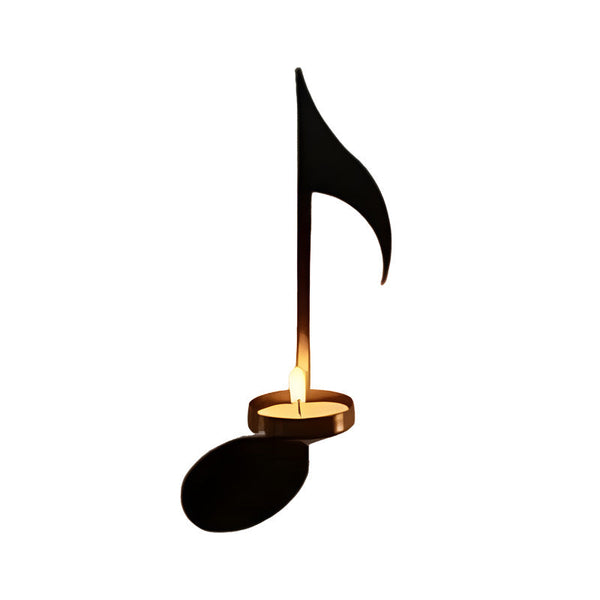 Music Note Candlestick Wall Decoration Wrought Iron Holder Candle Holders & Accessories