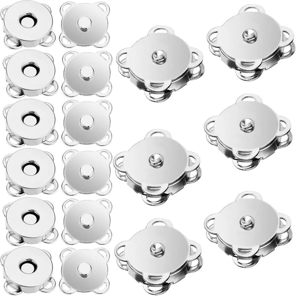 Magnetic Snap Fasteners Pack Of 12 Plum Blossom Shaped Concealed 14Mm Hook & Loop Suitable For Diy Projects Such As Wool And Leather Wallets Bags Clot