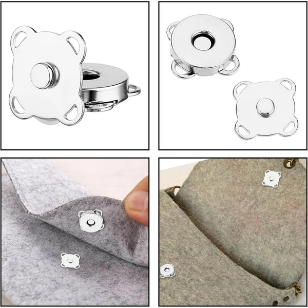 Magnetic Snap Fasteners Pack Of 12 Plum Blossom Shaped Concealed 14Mm Hook & Loop Suitable For Diy Projects Such As Wool And Leather Wallets Bags Clot