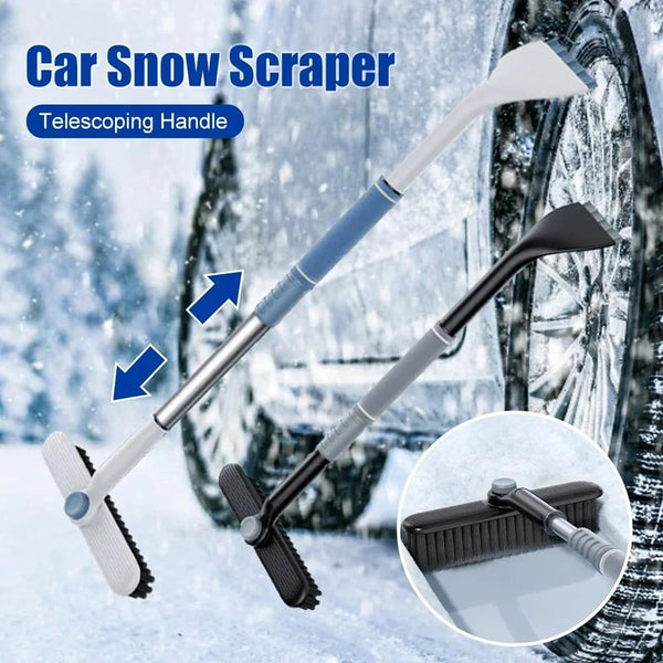 3 In 1 Extendable Snow Brush & Ice Scraper For Car Windows Gray Ice Scrapers & Snow Brushes
