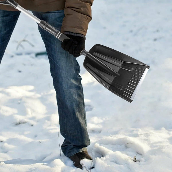 Folding Snow Shovel Large Capacity | Lightweight & Portable Wide Clearing Range With Ergonomic D Shaped Handle And Aluminum Blade For Outdoor Car Gard
