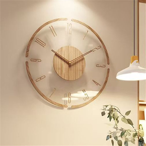 Wall Clock 30Cm Round Silent Battery Operated Non Ticking Decorative For Living Room Bedroom With Transparent Acrylic Wall Clocks