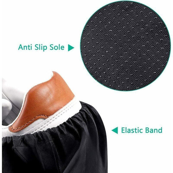 10 Pairs Reusable Non Slip Machine Washable Black Shoe Covers