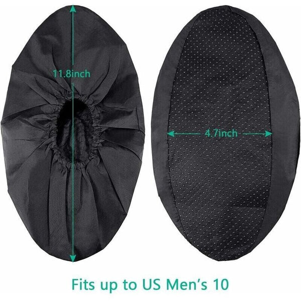10 Pairs Reusable Non Slip Machine Washable Black Shoe Covers