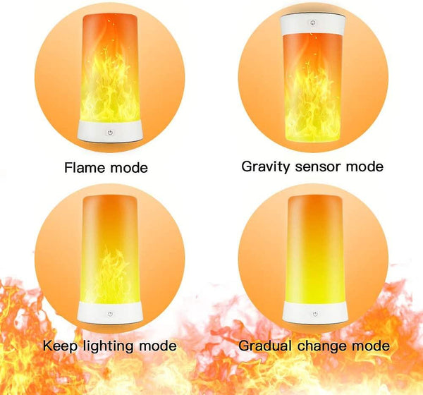 2 Pack Led Flame Effect With Remote Usb Rechargeable Lamps