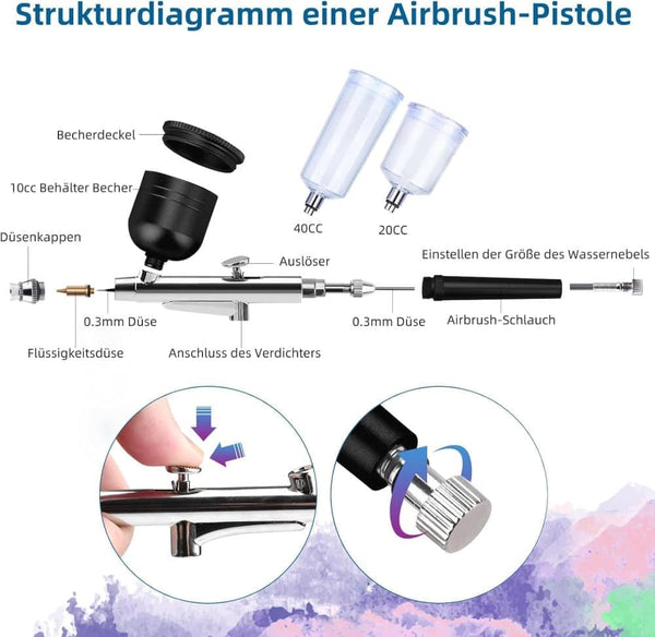 Wireless Airbrush Set 3 Speed Usb Rechargeable Spray Gun For Art & Crafts Other Painting Accessories