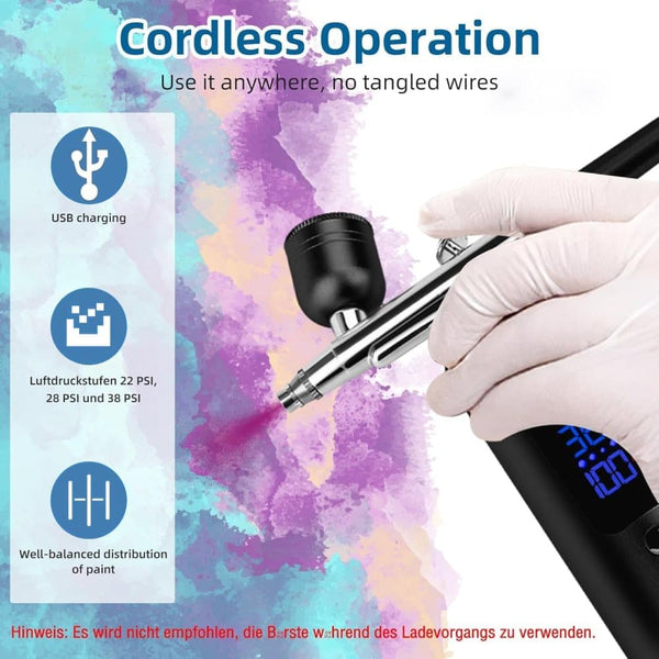 Wireless Airbrush Set 3 Speed Usb Rechargeable Spray Gun For Art & Crafts Other Painting Accessories
