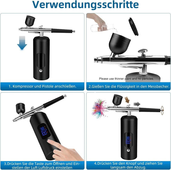 Wireless Airbrush Set 3 Speed Usb Rechargeable Spray Gun For Art & Crafts Other Painting Accessories