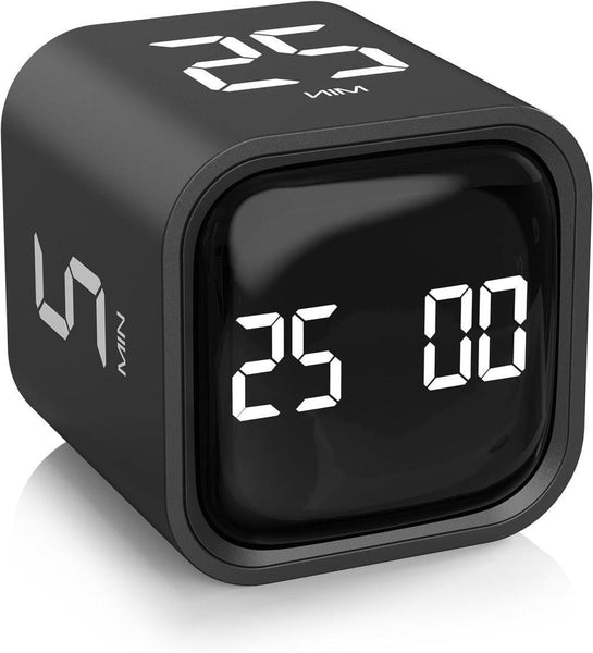 Pomodoro Timer 25/5/10 Min Desk Vibration Volume Adjustable Productivity Clock Timers