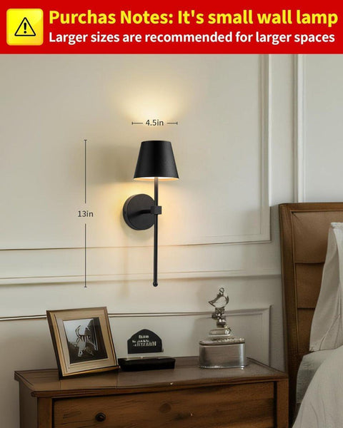 Wireless Wall Lamps 2 Pack Led With Rechargeable Battery Stepless Dimmable Remote Control Wall Lights