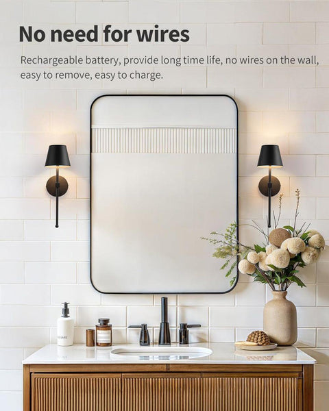 Wireless Wall Lamps 2 Pack Led With Rechargeable Battery Stepless Dimmable Remote Control Wall Lights