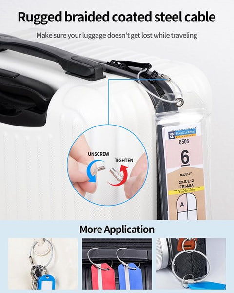 4 Piece Cruise With Steel Ring Transparent Holders Luggage Tags