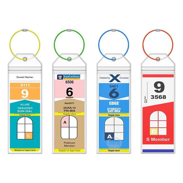 4 Piece Cruise With Steel Ring Transparent Holders Luggage Tags