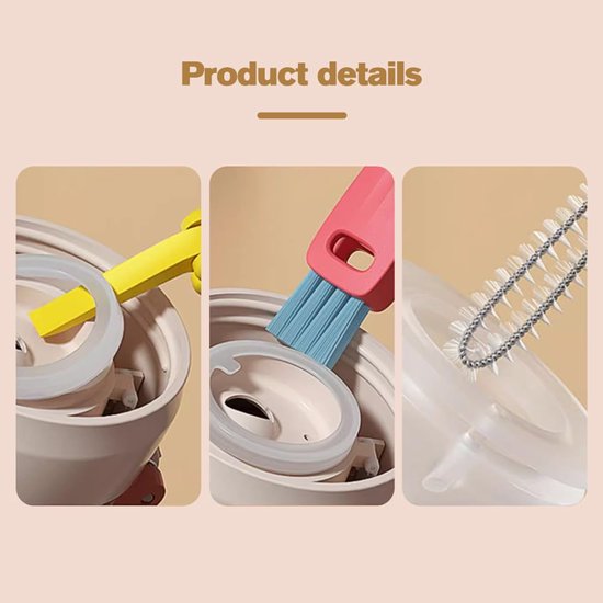 3 In 1 Multifunctional Crevice Brush For Cups And Bottles Multicolor Bottle Brushes