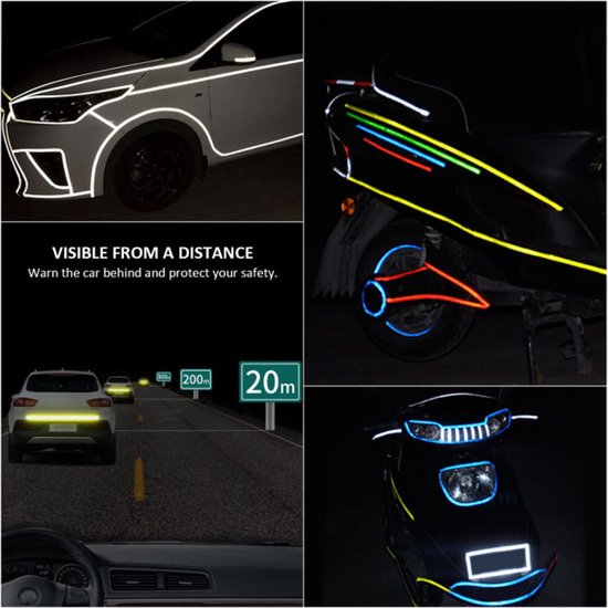 5 Pack Reflective Bicycle Tape Waterproof Safety Stickers 8M X 10Mm Lights & Reflectors