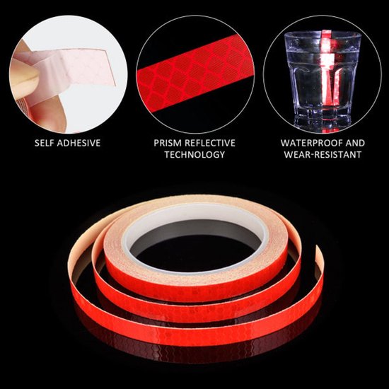 5 Pack Reflective Bicycle Tape Waterproof Safety Stickers 8M X 10Mm Lights & Reflectors