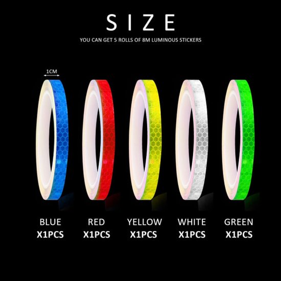 5 Pack Reflective Bicycle Tape Waterproof Safety Stickers 8M X 10Mm Lights & Reflectors