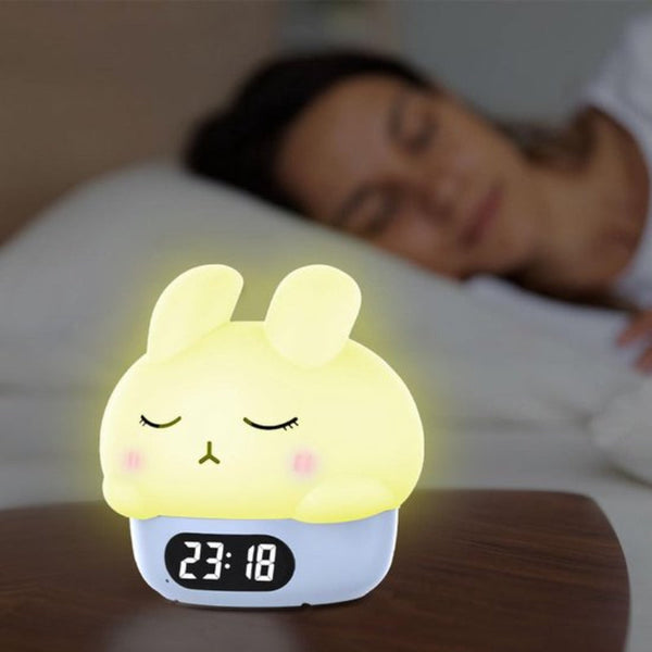 Children's Night Light Table Lamp For Bedroom Cute Rabbit Shape Cartoon Bedside Baby (Blue) Night Lights
