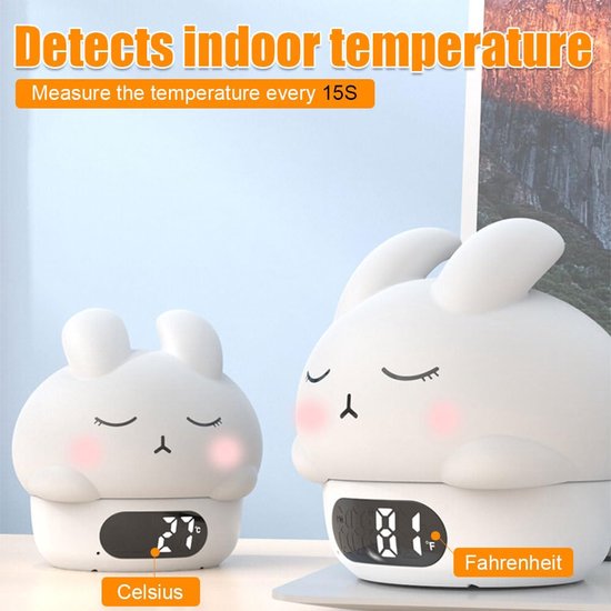 Children's Night Light Table Lamp For Bedroom Cute Rabbit Shape Cartoon Bedside Baby (Pink) Night Lights