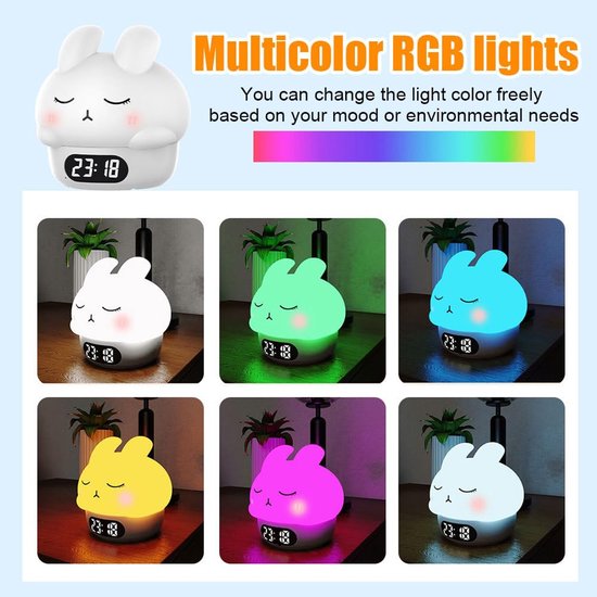 Children's Night Light Table Lamp For Bedroom Cute Rabbit Shape Cartoon Bedside Baby (Pink) Night Lights
