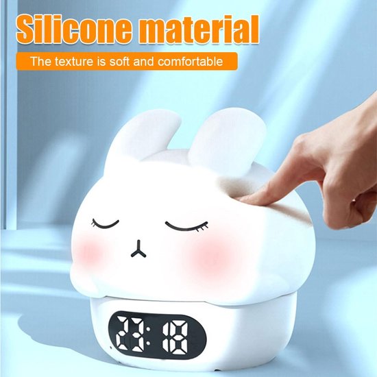 Children's Night Light Table Lamp For Bedroom Cute Rabbit Shape Cartoon Bedside Baby (Pink) Night Lights