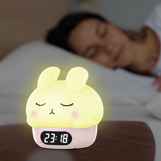 Children's Night Light Table Lamp For Bedroom Cute Rabbit Shape Cartoon Bedside Baby (Pink) Night Lights