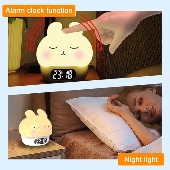 Children's Night Light Table Lamp For Bedroom Cute Rabbit Shape Cartoon Bedside Baby (Pink) Night Lights