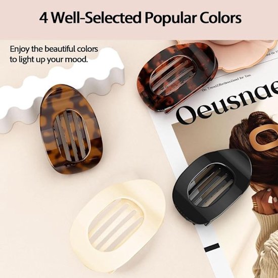 Women's Hair Clips Curved Design Perfect For Lying Or Running Matte Finish A Secure Hold Suitable Thin Thick 4 Pieces Hair Accessories
