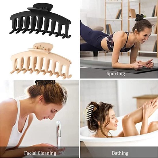 Thick Large Hair Clips Rectangular Non Slip For Adults Girls With 8 Pieces Hair Accessories