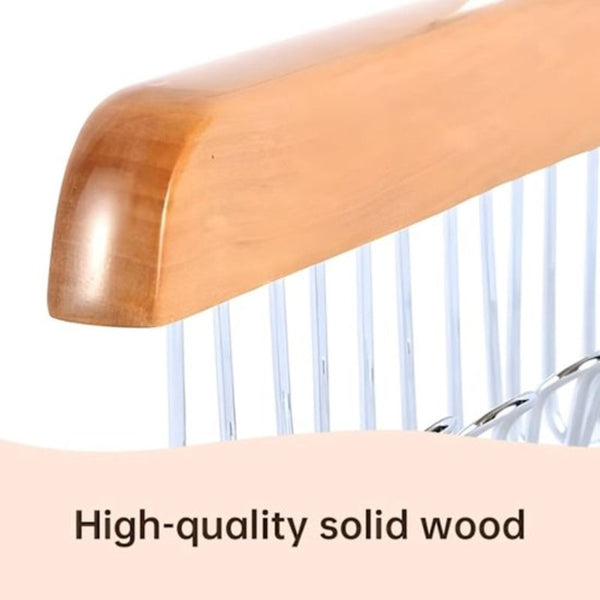 2 Pack Non Slip Wooden Hangers With 8 Hooks For Coats Belts Scarves Clothes Hangers