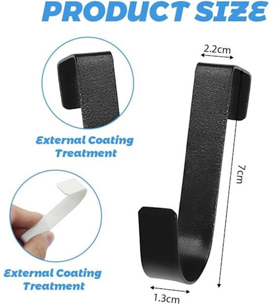 4 Pack S Shaped Stainless Steel Door Hooks Black Hooks & Hangers