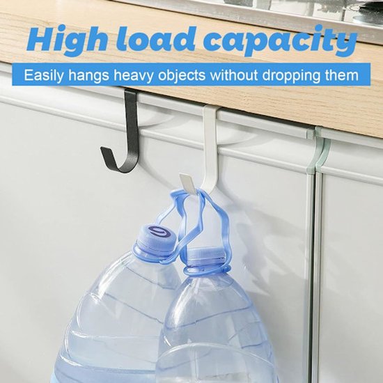 4 Pack S Shaped Stainless Steel Door Hooks Black Hooks & Hangers