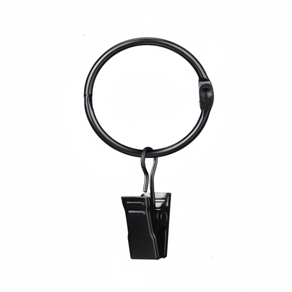 Curtain Rod With Clips 20 Pieces Black 38 Mm Hanging Clothes Small Items Curtain Poles & Accessories
