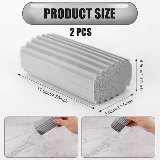 2 Pack Double Sided Wet Dusting Sponges For Home Cleaning Sponges & Scourers