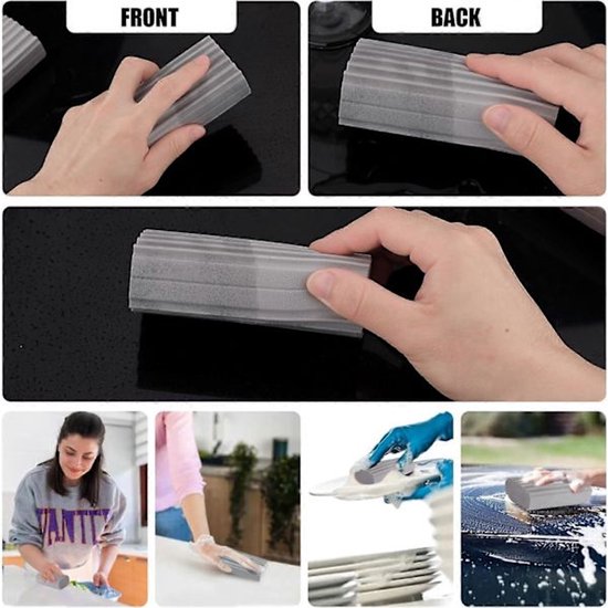 2 Pack Double Sided Wet Dusting Sponges For Home Cleaning Sponges & Scourers