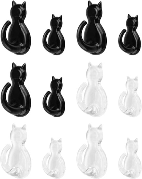 Traceless Self Adhesive Hooks Wardrobe Wall Stickers 12 Pieces Bedroom Behind The Door Keychain Hooks & Hangers
