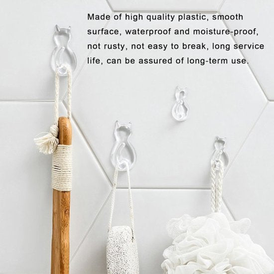 Traceless Self Adhesive Hooks Wardrobe Wall Stickers 12 Pieces Bedroom Behind The Door Keychain Hooks & Hangers