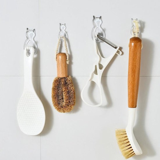 Traceless Self Adhesive Hooks Wardrobe Wall Stickers 12 Pieces Bedroom Behind The Door Keychain Hooks & Hangers