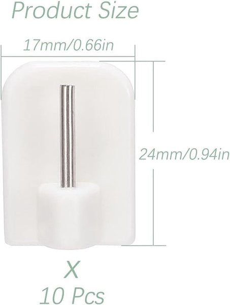 Self Adhesive Key Hooks 10 Pieces Wall Hooks & Hangers