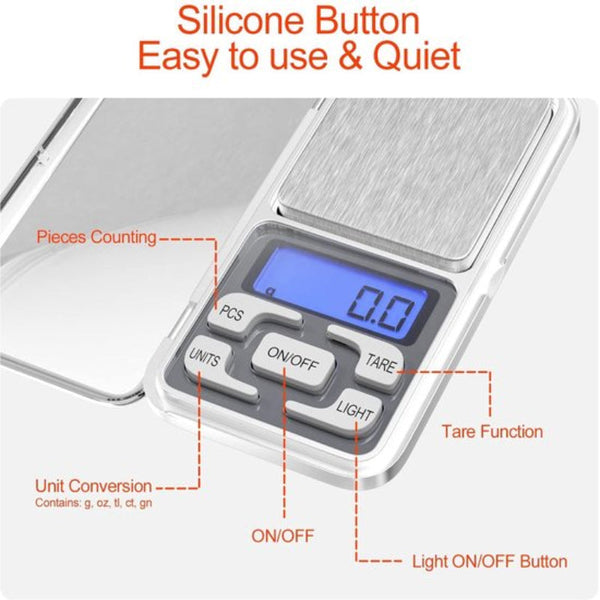 Electronic Kitchen Scale 500G X 0.01G Stainless Steel With Tare Function Kitchen Scales