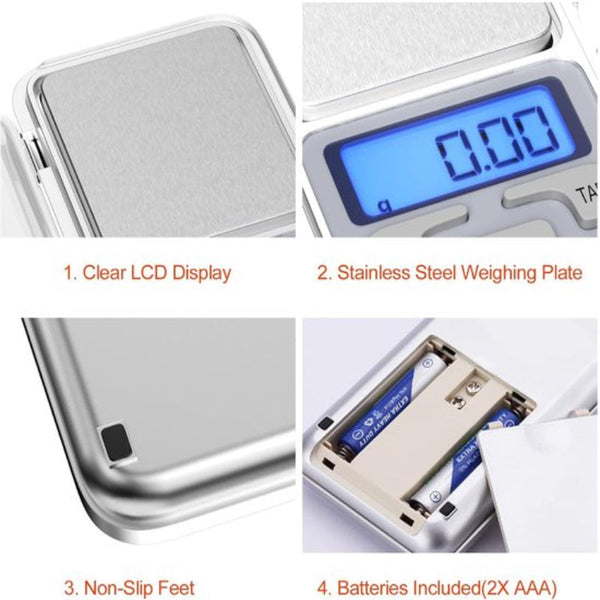 Electronic Kitchen Scale 500G X 0.01G Stainless Steel With Tare Function Kitchen Scales
