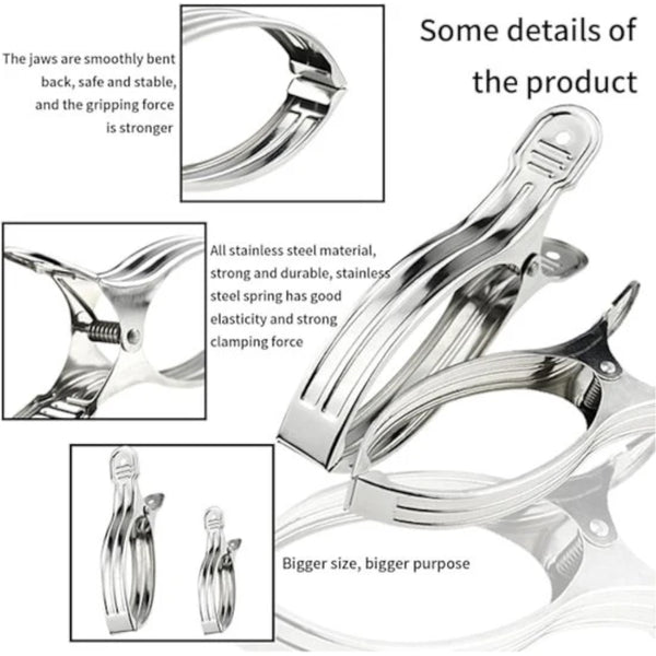 Stainless Steel Windproof Clothes Pegs Set Of 8 Pegs & Peg Bags