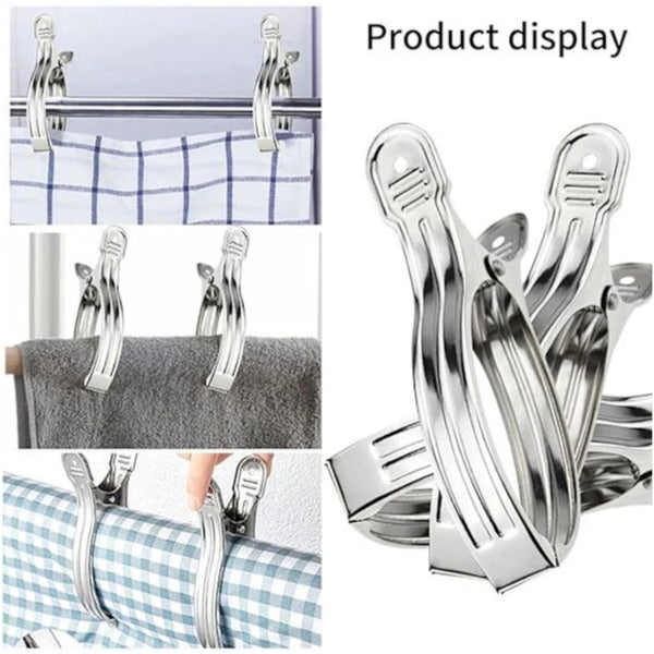 Stainless Steel Windproof Clothes Pegs Set Of 8 Pegs & Peg Bags