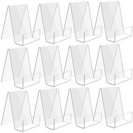 Transparent Bookcase Acrylic Display Rack For Books Photos Brochures Set Of 12 Kids Bookshelves